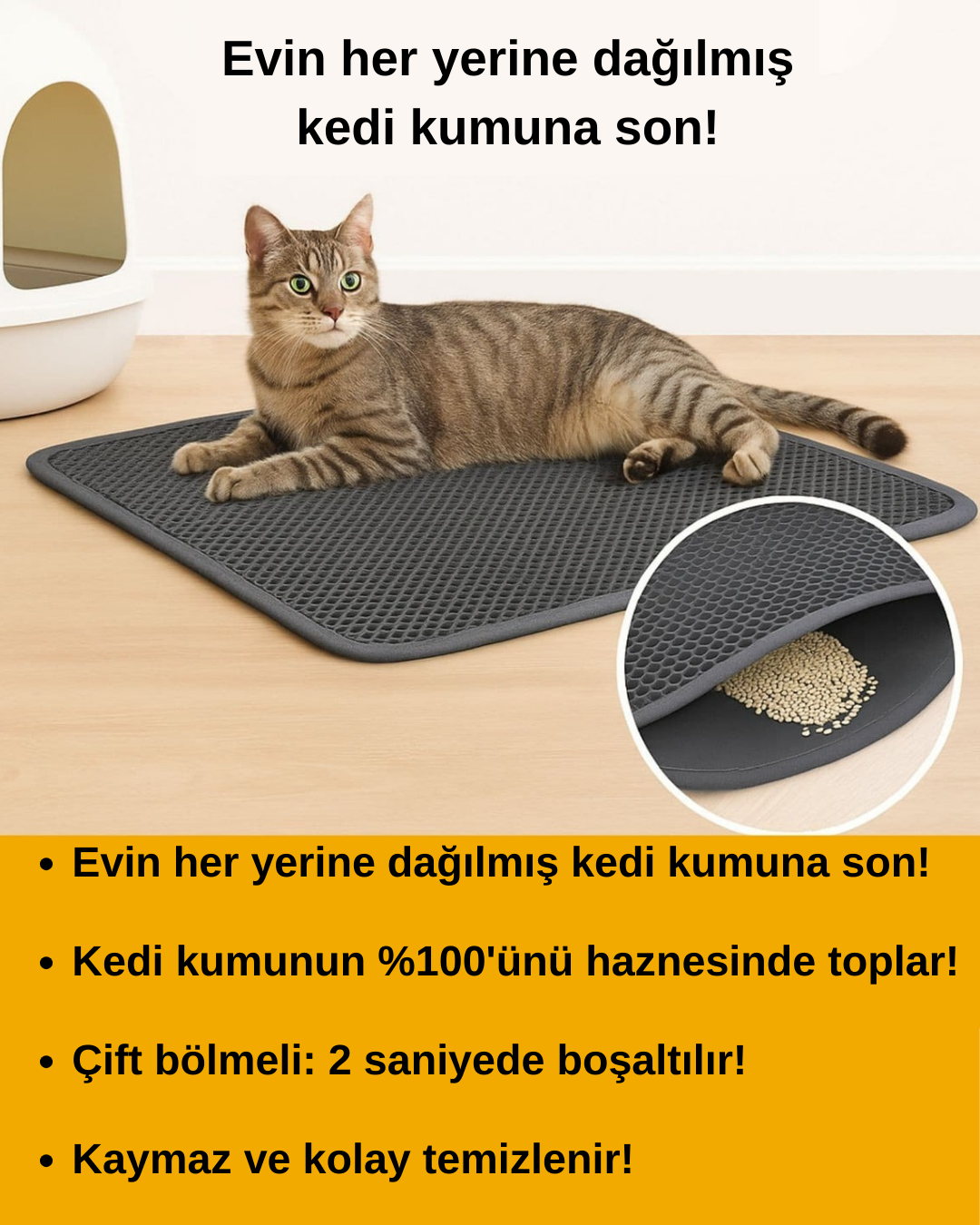 Kedi Kumu Toplayıcı Mat